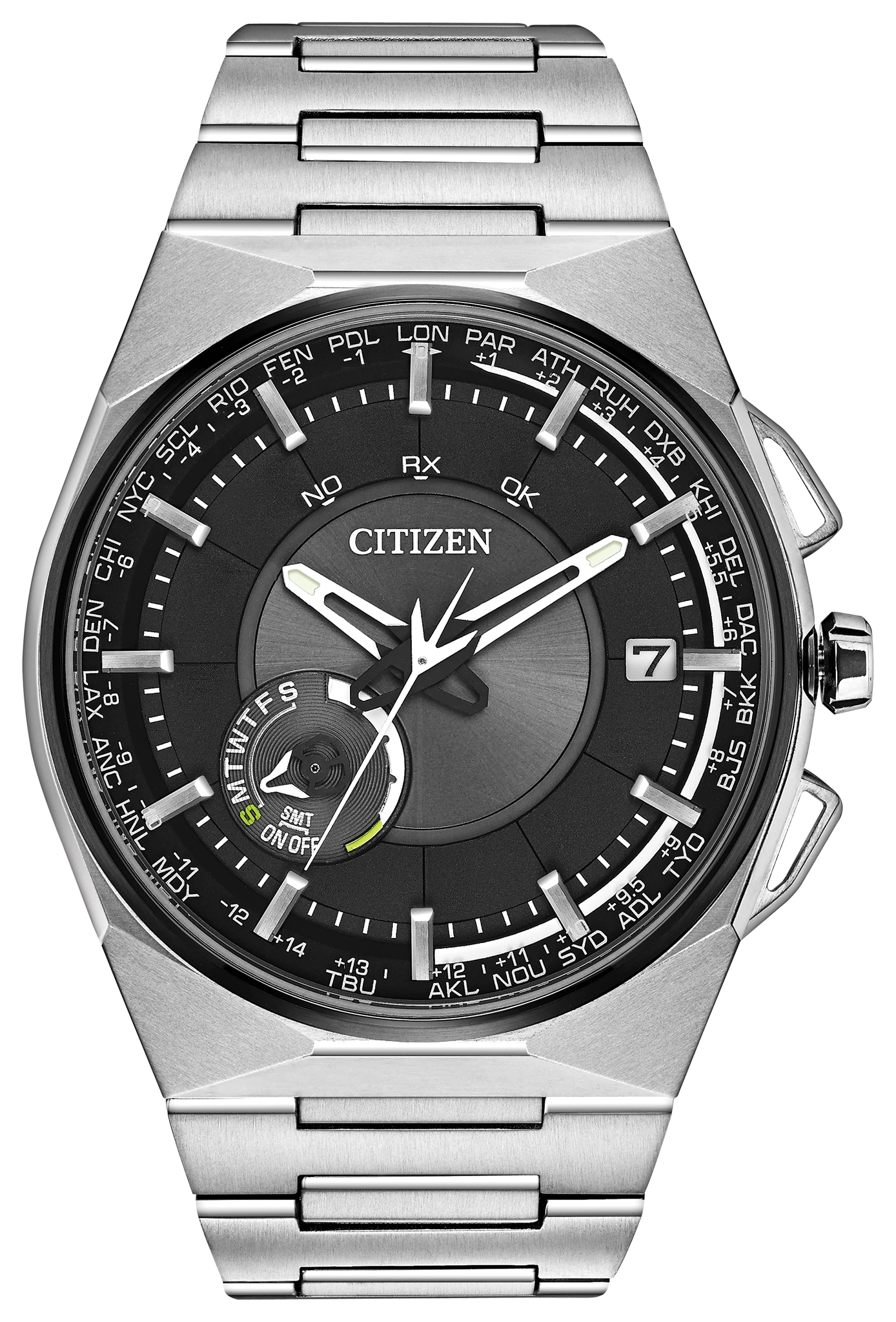 Satellite Wave Black Dial Super Titanium Bracelet CC2006-61E | CITIZEN